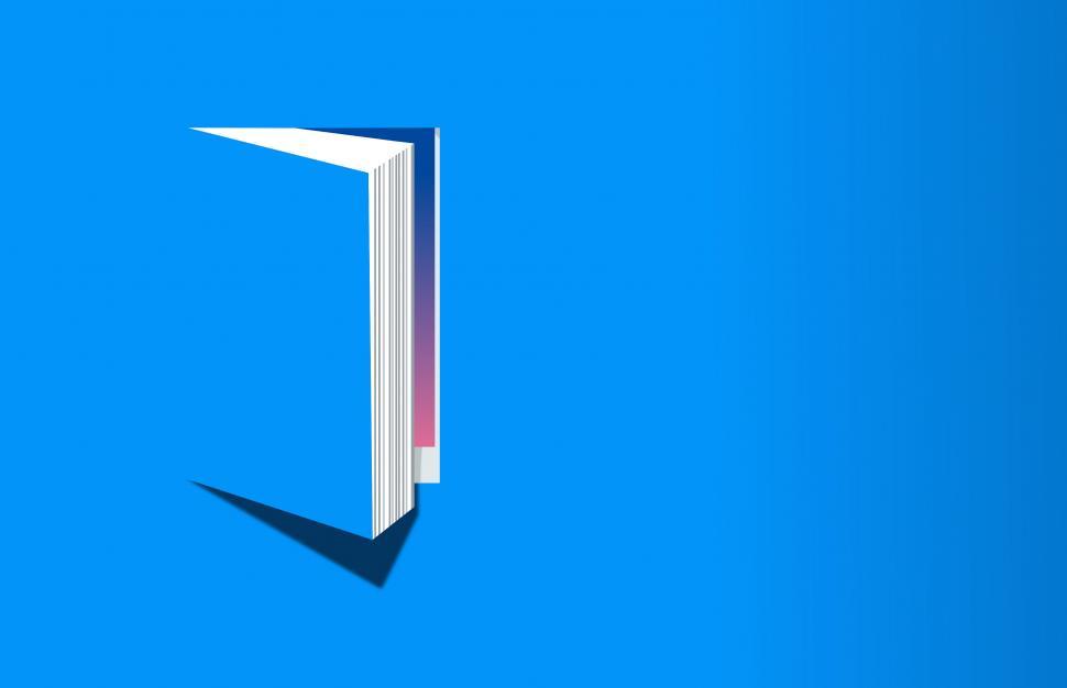 Free Image of Open Book on Blue Background - Knowledge and Reading Concept - With Copyspace 