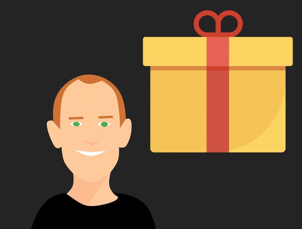Free Image of gift box and man 