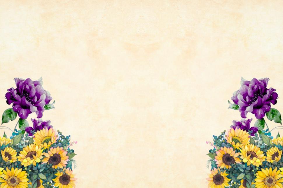 Free Image of Flower Background - Purple and Yellow 