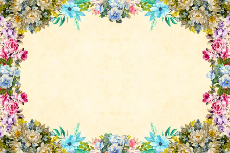 Free Image of Flower Background - Vintage Frame 