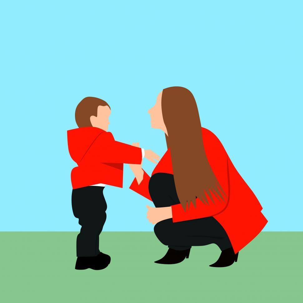 Free Image of woman and little children  