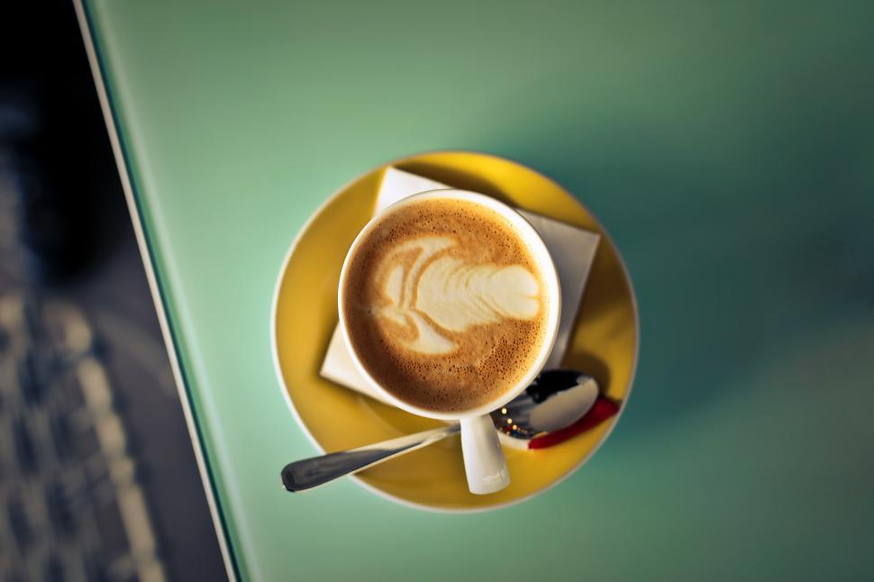 Free Image of A coffee cup kept on a table 