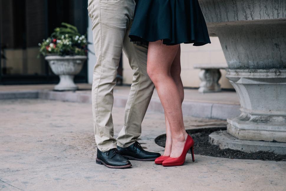 Free Image of A romantic couple s feet 