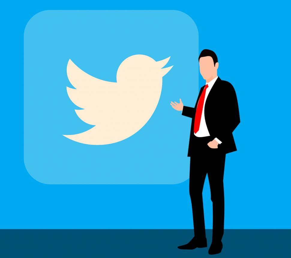 Free Image of  Twitter, social media, twitter logo, twitter birds, twitter icon, social media icons, linkedin, business, suit, full, background, presentation, hand, professional, handsome, executive, people, showin 