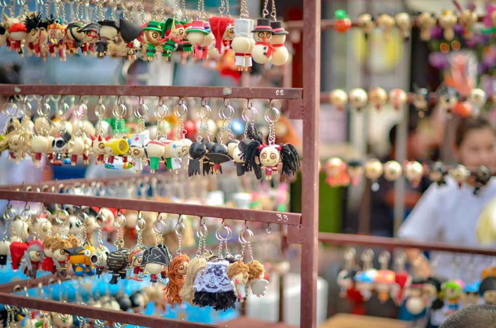 Free Image of Gifts in the local market - keychains 