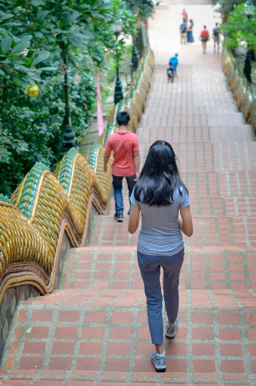 Free Image of Walking down  