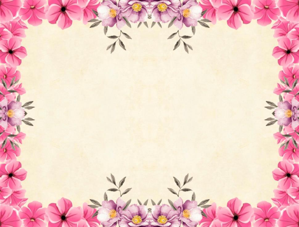 Free Image of Flower Background - Pink Frame 