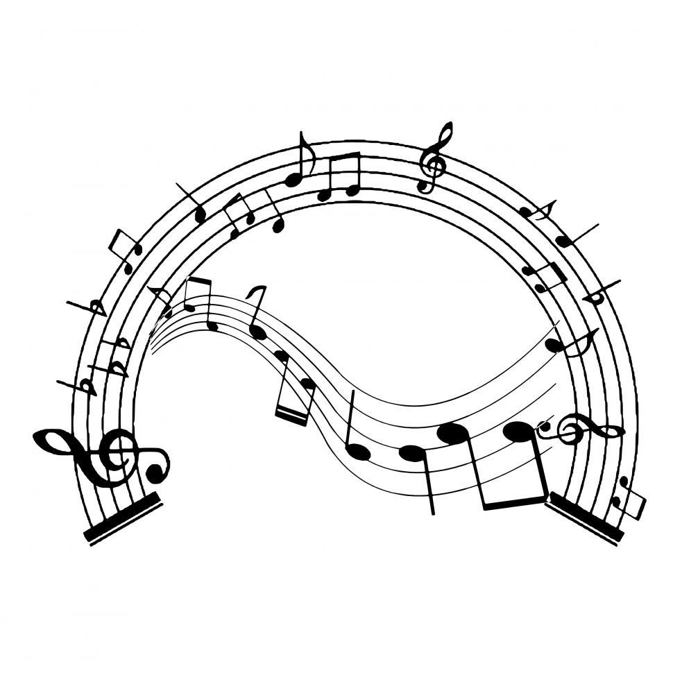 Free Image of music notes warped 