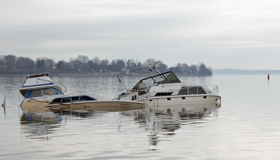 Free Image of Storm Damaged Boats 