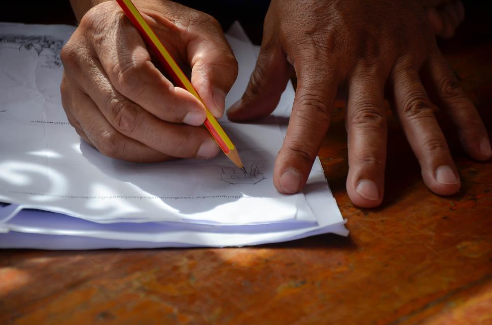 Free Image of Hand Writing with Pencil 