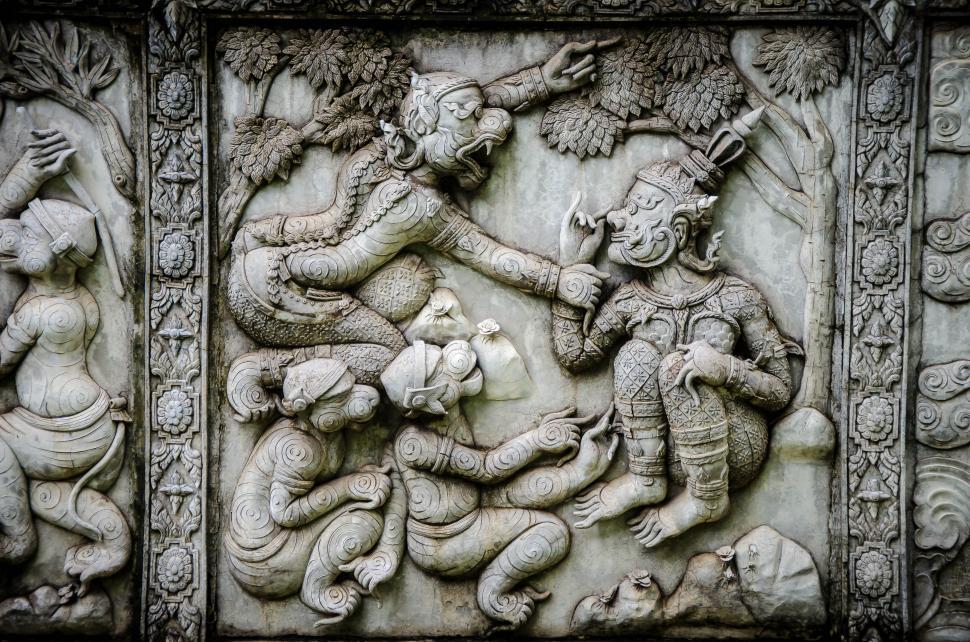 Free Image of Temple wall details 