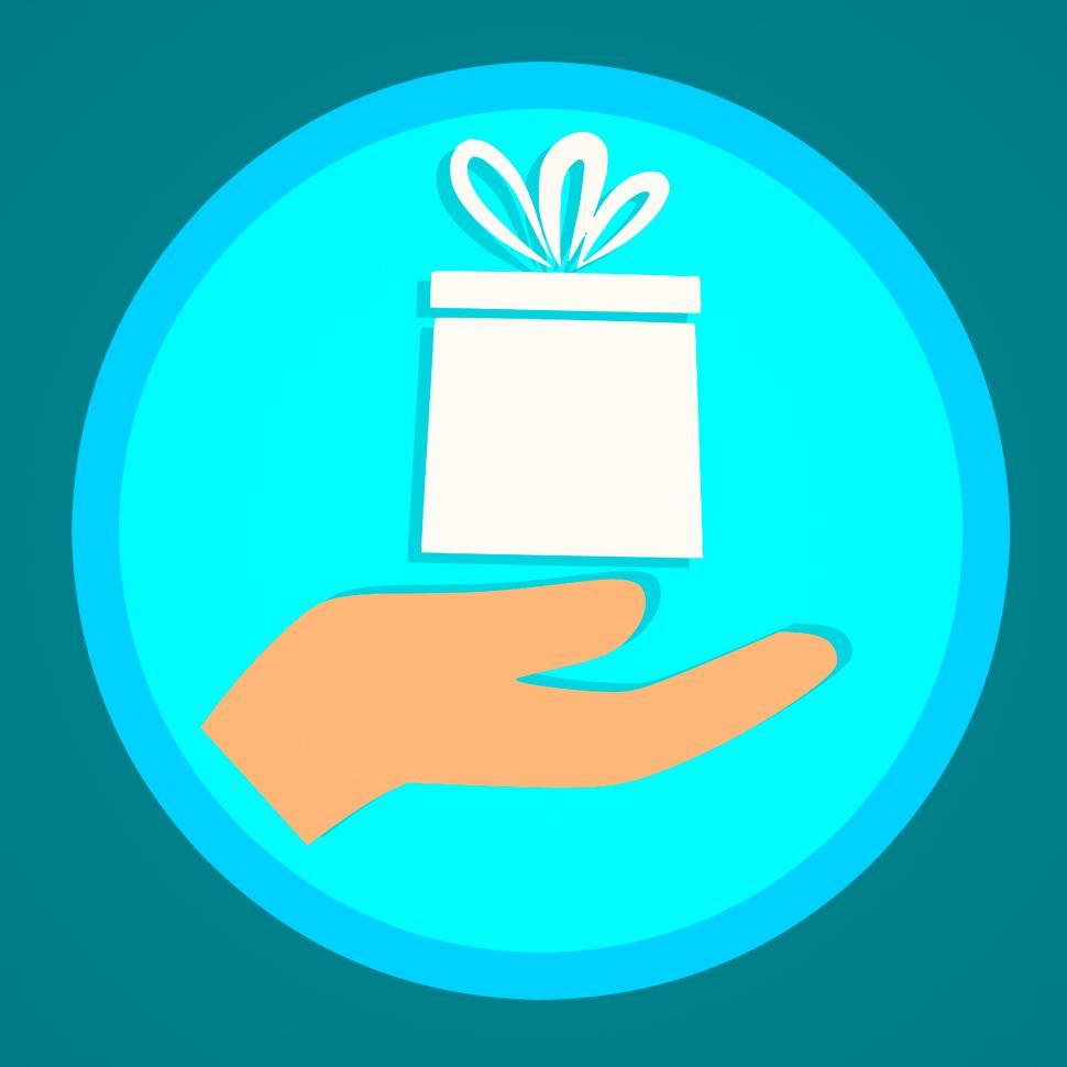 Free Image of hand and gift box Illustration  