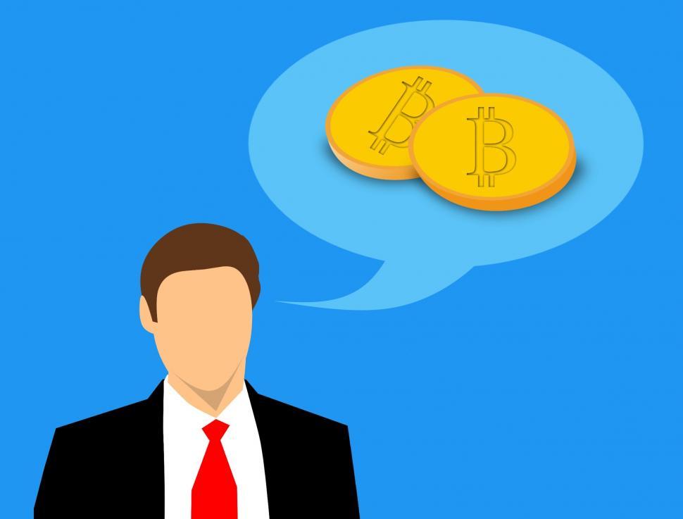 Free Image of Businessman thinking about Bitcoin  
