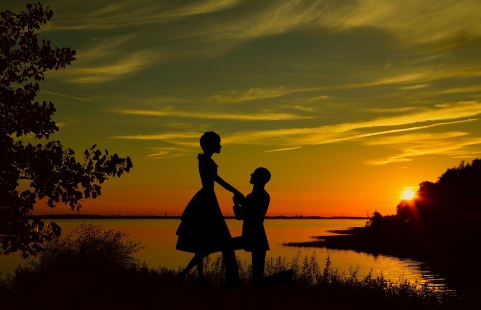 Free Image of lovers Silhouette  