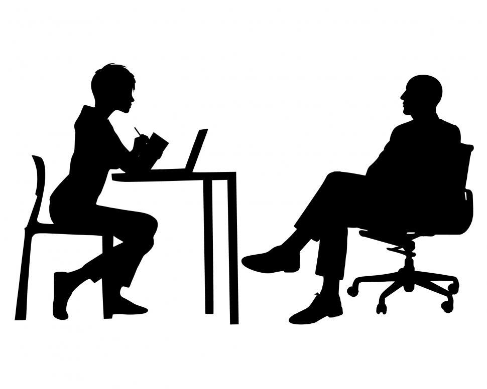 Free Image of Manager and secretary Silhouette  