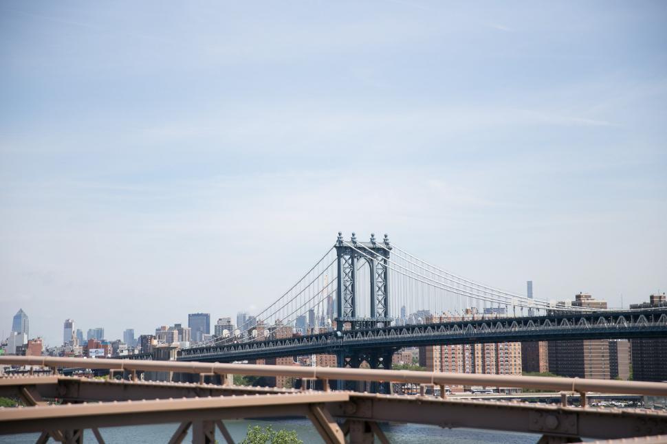 Free Image of The Manhattan Bridge over the East River in New York City 