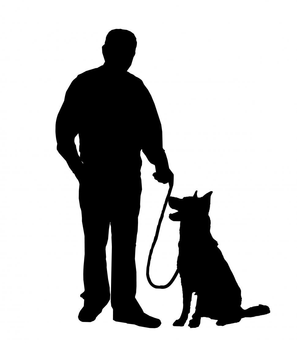 Free Image of man and dog Silhouette  