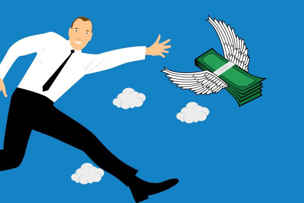 Free Image of business man chasing money  