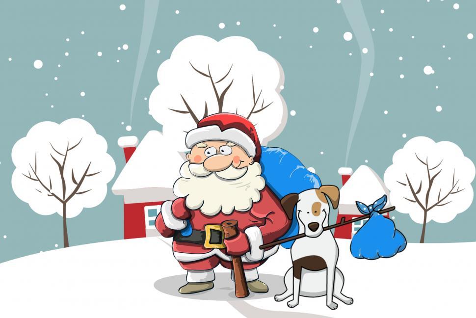 Free Image of Santa and dog   