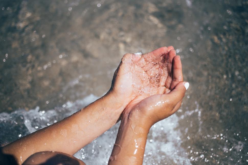 Free Image of Carrying water in hands 