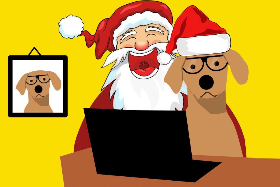 Free Image of Santa and dog  