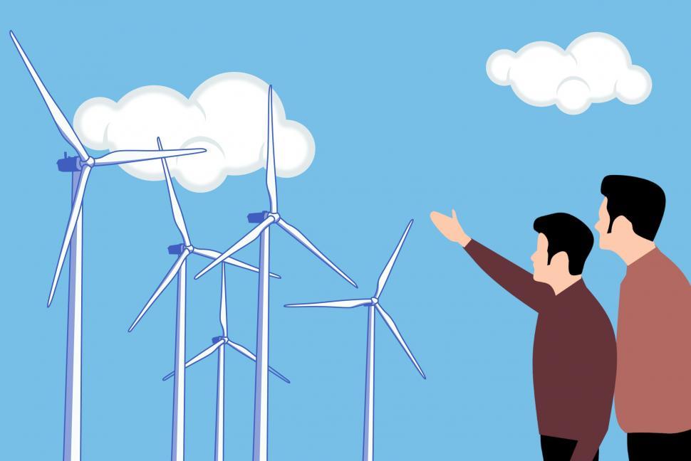 Free Image of wind farm Illustration  
