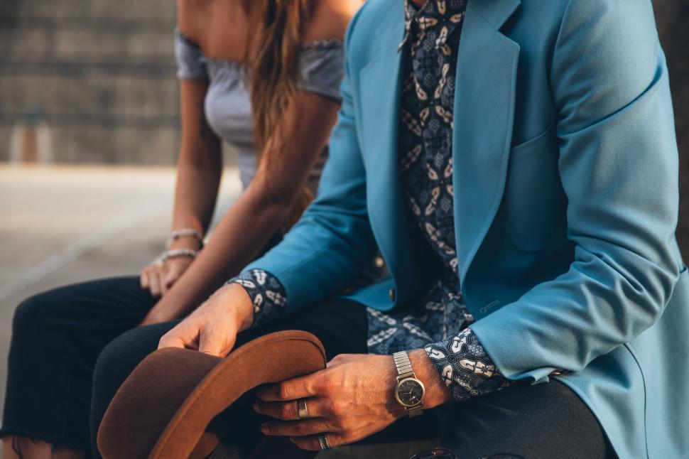 Free Image of A young caucasian couple sitting together 