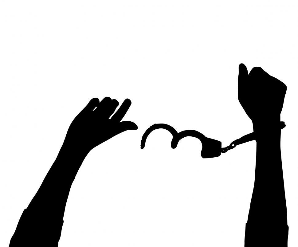 Free Image of hand in cuffs Silhouette  