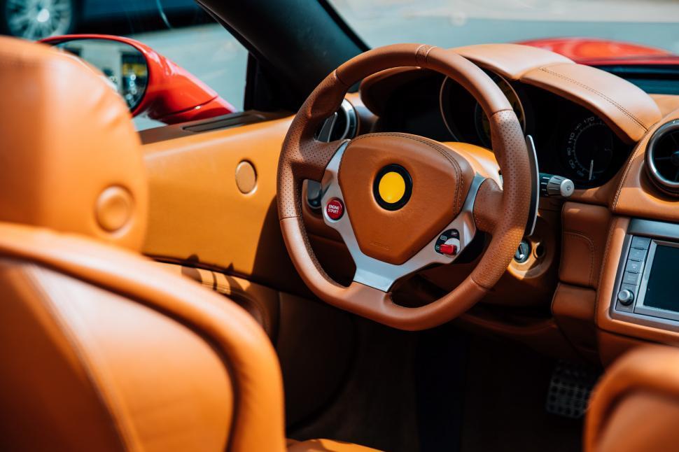 Free Image of Leather interior of a car 