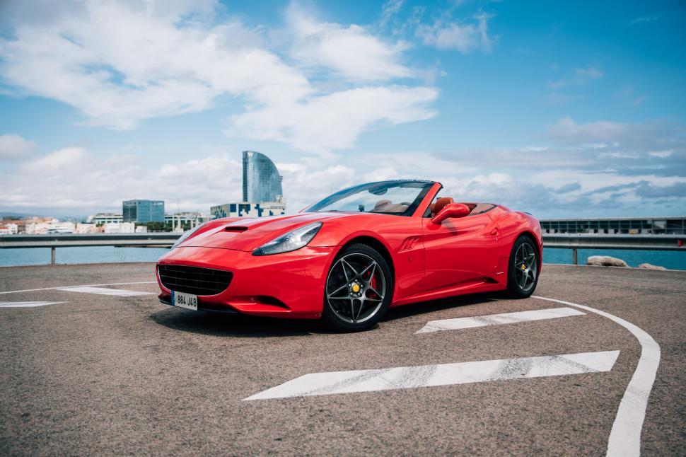 Free Image of Red convertible sports car 