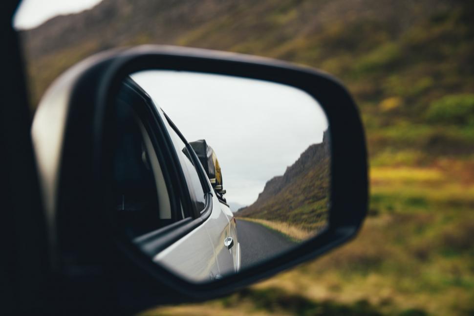 Free Image of Side view mirror of a car 