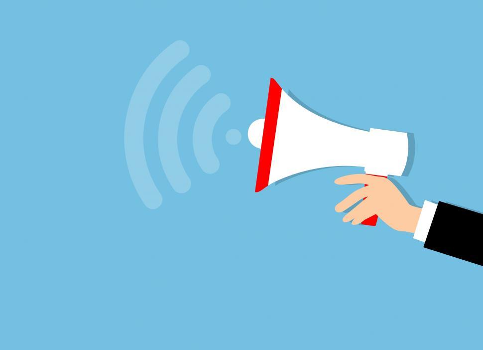 Free Image of hand holding Megaphone  