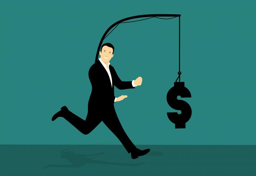 Free Image of man chasing money  