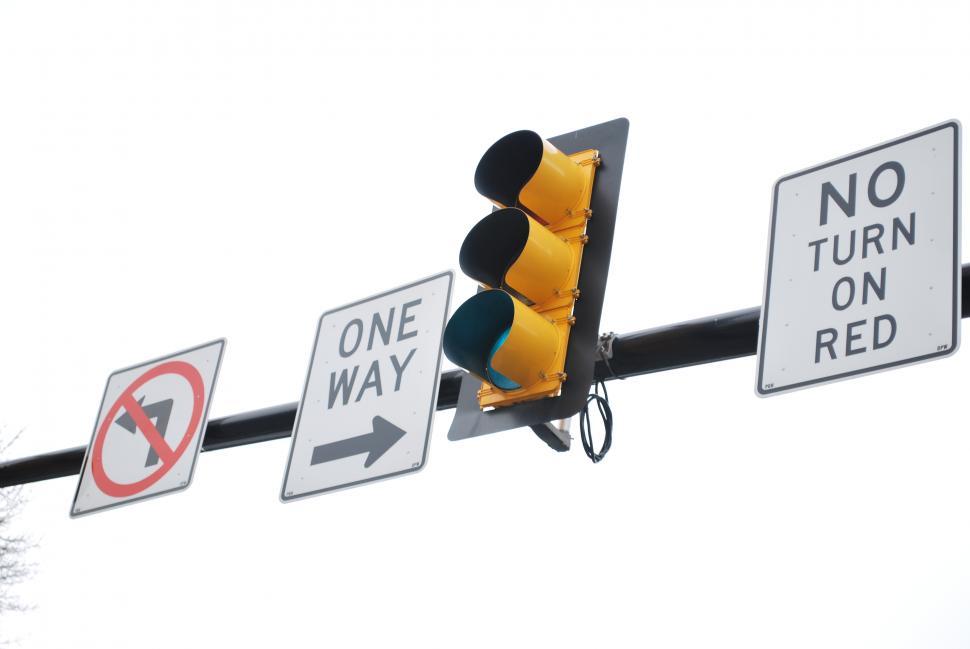 Free Image of Traffic Light Hanging From Metal Pole 