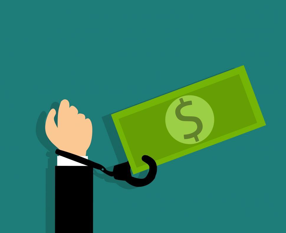 Free Image of handcuffed to a dollar  