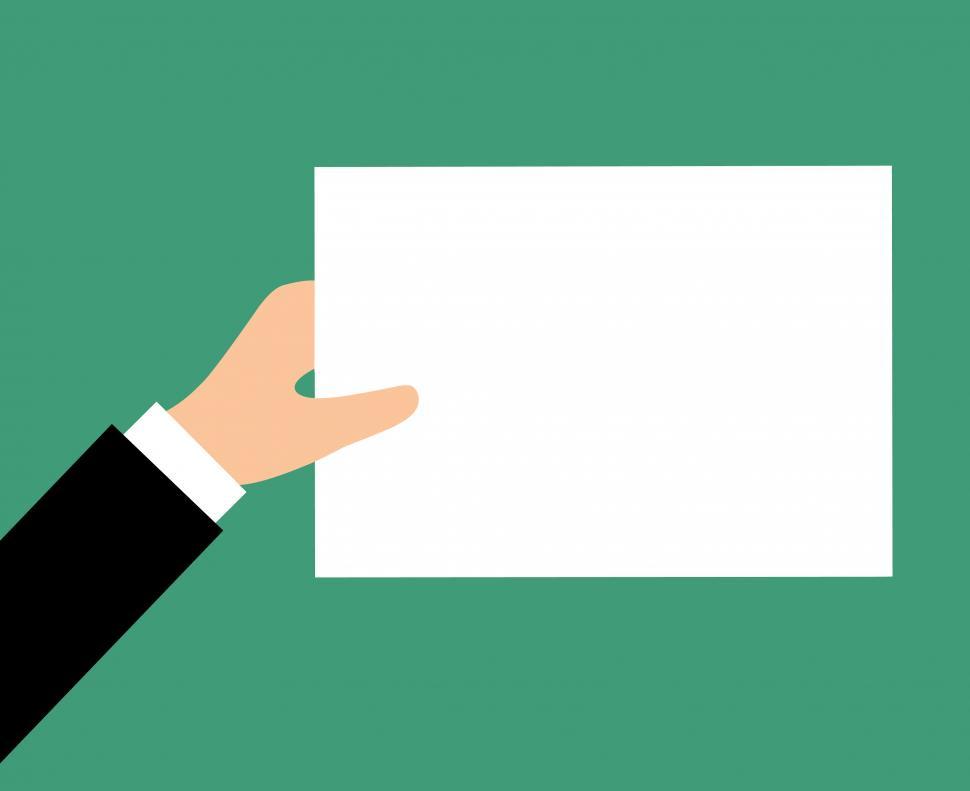 Free Image of hand holding empty paper  