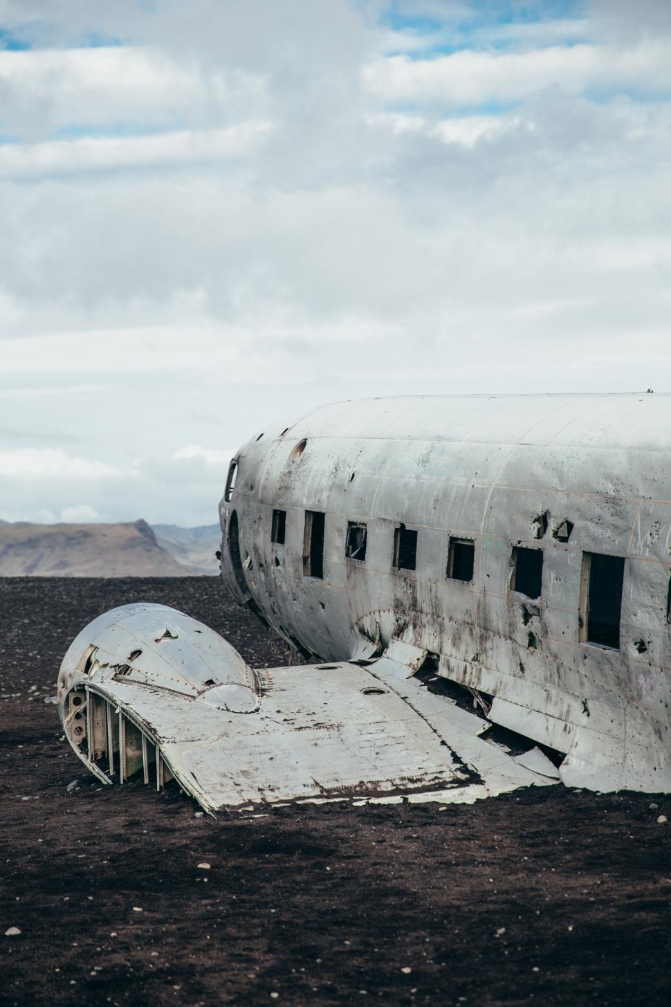 Free Image of Crashed aircraft wreckage 