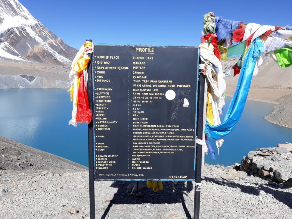 Free Image of Tilicho Lake Sign 