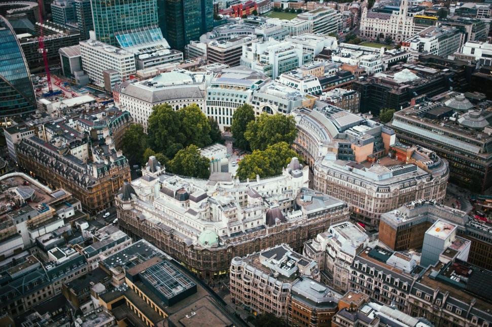 Free Image of Aerial view of downtown London 