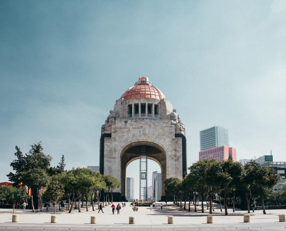 Free Image of Street view of Monumento A La Revolucion Mexico City, Mexico 
