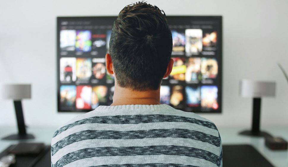 Free Image of man watching TV  
