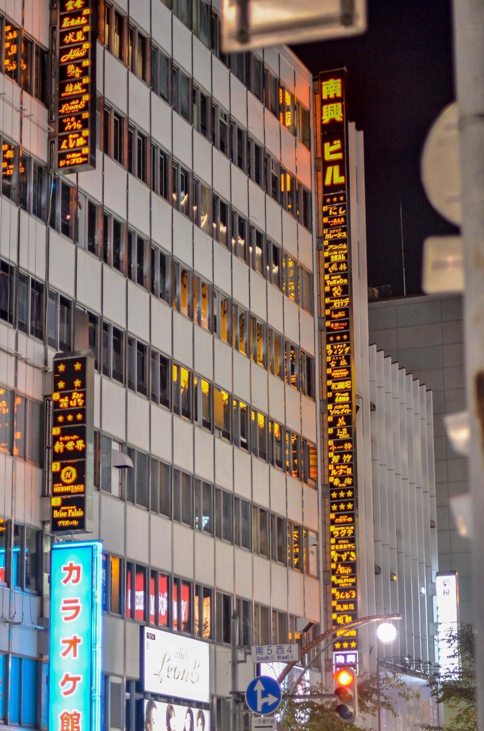 Free Image of Building Exterior at Night in Japanese City  