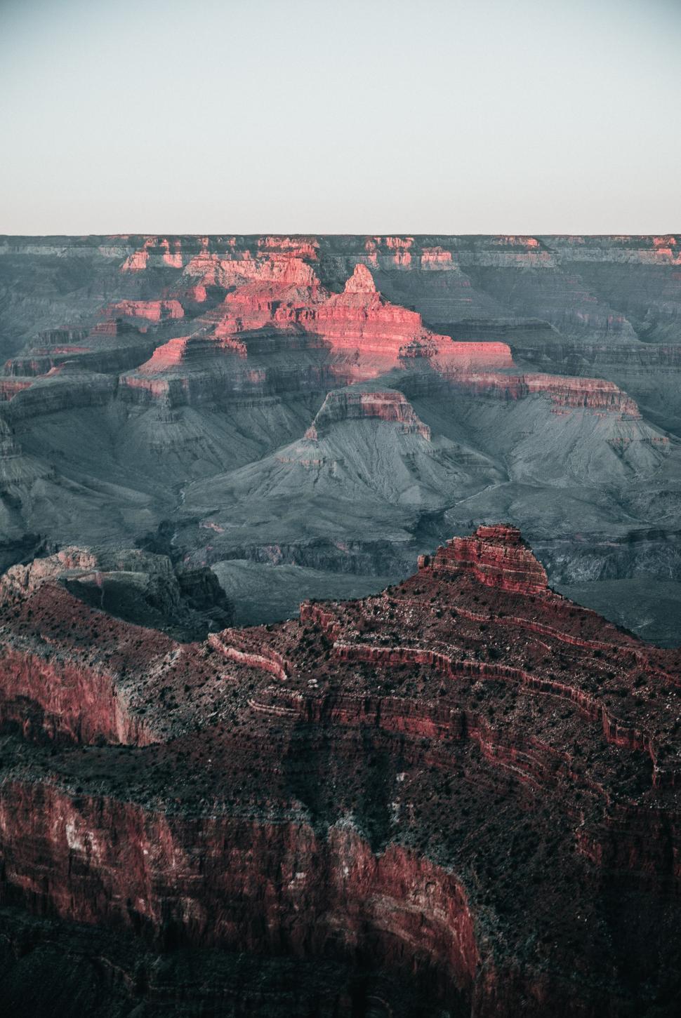 Free Image of Sun setting on wide Arizona canyons 