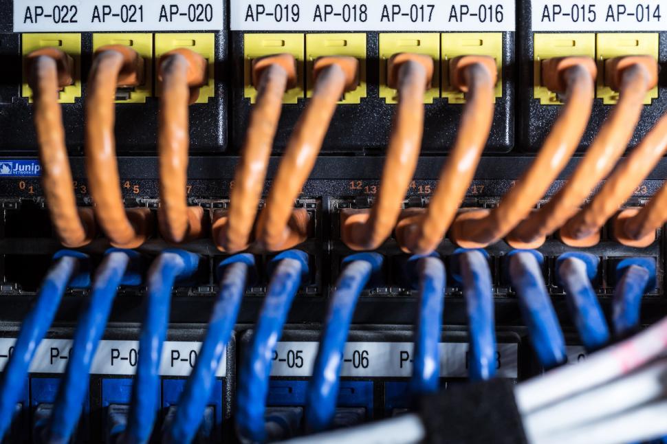 Free Image of Ethernet cables connected 