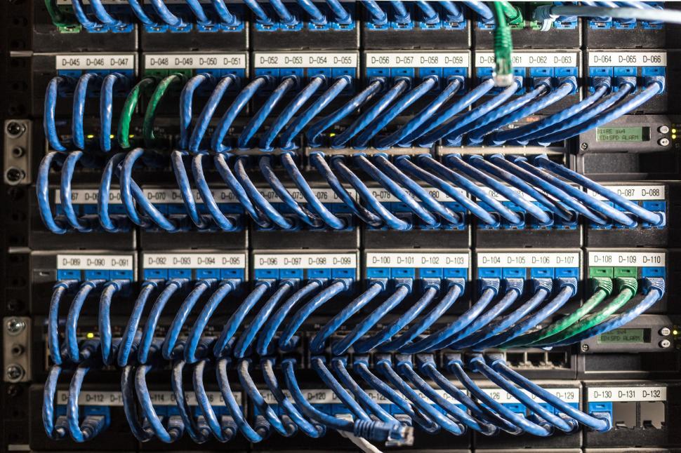 Free Image of Ethernet cables connected 