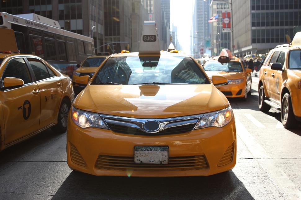 Free Image of New york city yellow taxis 
