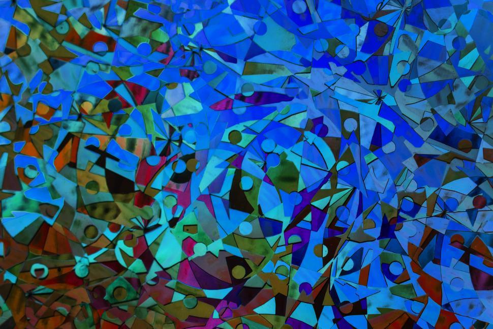 Free Image of Close up of abstract colorful glass mosaic 