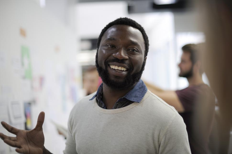 Free Image of Portrait of an African ethnicity man with a smile on face 