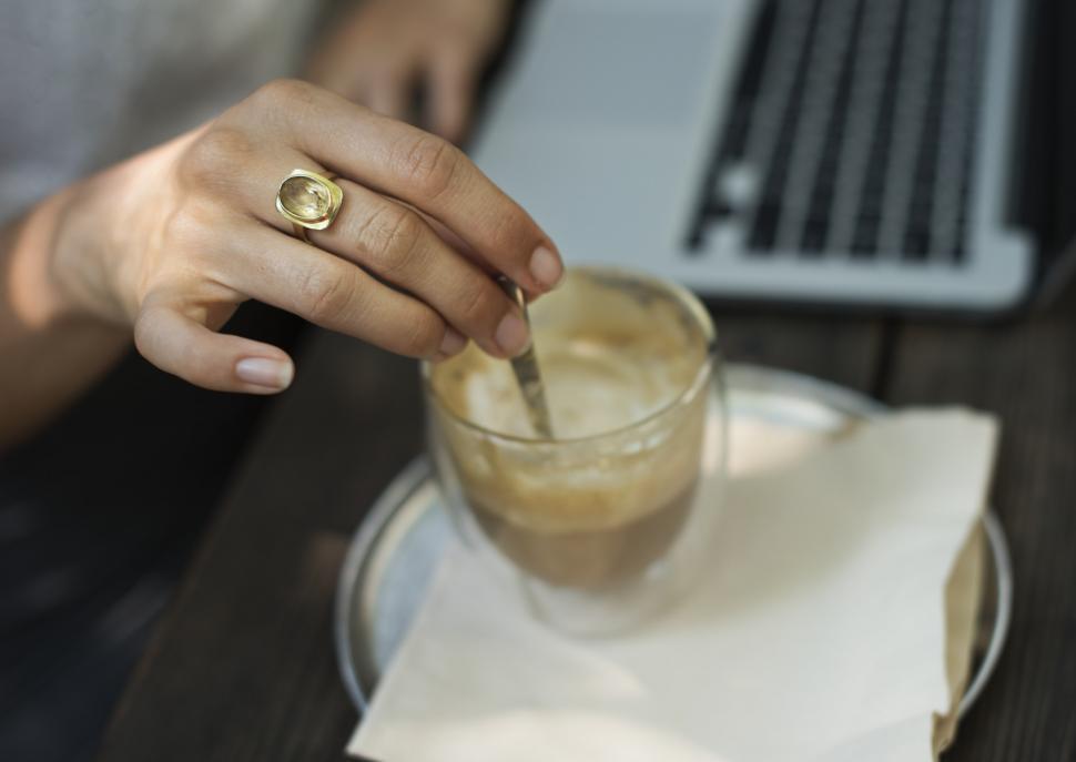 Free Image of Close up of a ring in a woman s finger 