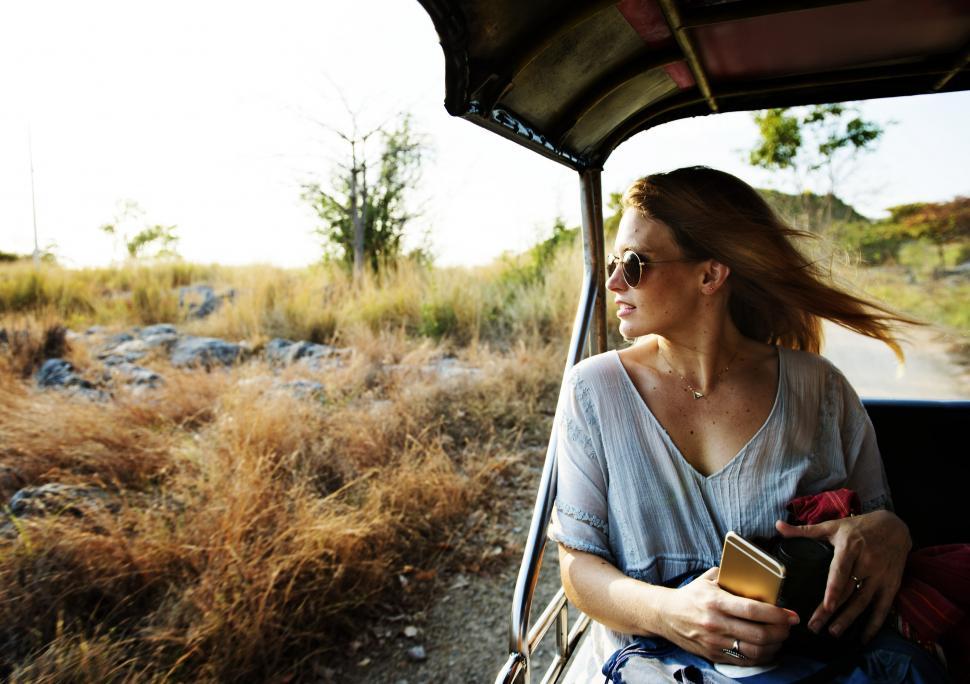 Free Image of A young woman enjoying ride in the forest 